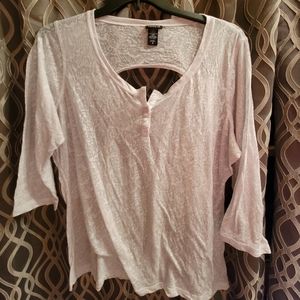 Torrid White Sheer 3/4 sleeve top. Size 2